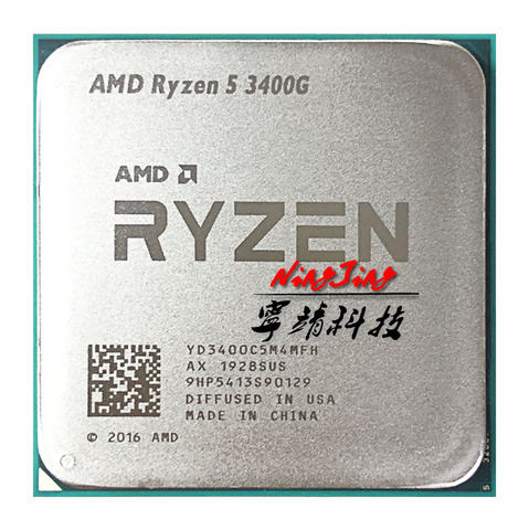 AMD Ryzen 5 3400G R5 3400G 3,7 ГГц четырехъядерный восьмипоточный процессор 65 Вт YD3400C5M4MFH разъем AM4 ► Фото 1/1