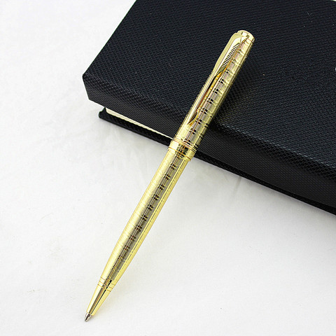 Металлическая шариковая ручка из нержавеющей стали с золотым зажимом, 388 ► Фото 1/2