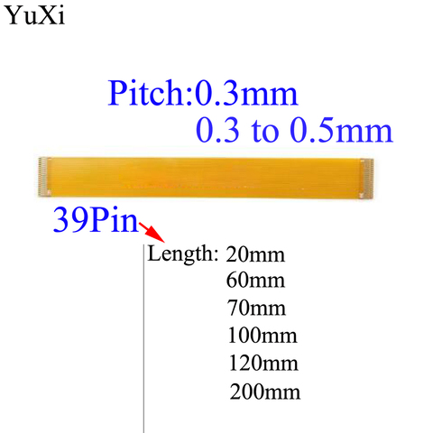 YuXi прямое направление 39 Pin FFC FPC Гибкий плоский кабель шаг 0,3 мм Одинаковое направление длина 20 мм 60 мм 70 мм 100 мм 120 мм 200 мм ► Фото 1/6