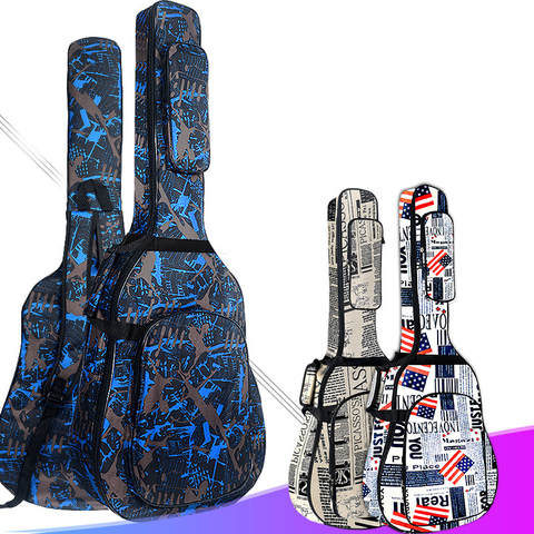Водостойкий Чехол 600D из ткани Оксфорд с двойным прошитым стеганым ремешком для гитары, для акустической классической фолк гитары 40/41 дюйма ► Фото 1/6