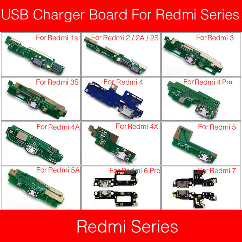 Плата для зарядки USB Jack Port Board для Xiaomi Redmi 1s 2 2s 2A 3 3S 3X 4 4A 4X 5 5A 6 6A 7 7A 3G/4G Pro Plus USB зарядное устройство гибкий кабель ► Фото 1/6