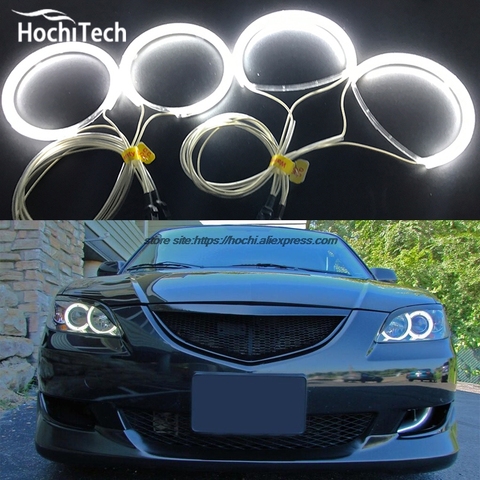 Комплект HochiTech «ангельские глазки» для Mazda 3 mazda3 2002 2003 2004 2005 2006 2007, ультраяркое освещение фар CCFL, «ангельские глазки» ► Фото 1/6