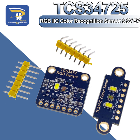 Модуль распознавания цветных датчиков TCS34725, RGB макетная плата IIC I2C для Arduino STM32, версия с двумя отверстиями ► Фото 1/6