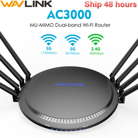 Беспроводной Wi-Fi роутер Wavlink AC3000, гигабитный, трехдиапазонный, 2,4/5 ГГц, Wi-Fi роутер, USB 3,0 ► Фото 1/6