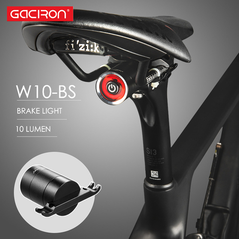 Задний фонарь GACIRON велосипедный, умный водонепроницаемый светодиодный фонарь с датчиком торможения, зарядка через USB, для горных велосипедо... ► Фото 1/6