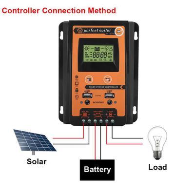 MPPT Солнечный контроллер 12V 24V 30A 50A 70A Солнечный контроллер заряда IP 32 водонепроницаемый панельный аккумулятор регулятор двойной USB ЖК-диспле... ► Фото 1/4