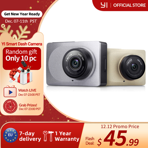 Видеорегистратор YI Smart Dash Camera HD | Беспроводное подключение  Wi-Fi Угол обзора 165 градусов Запись видео ► Фото 1/6