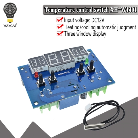 W1401 DC12V цифровой дисплей термостат интеллигентая (ый) регулятор температуры термометр регулятор давления газа с NTC датчик светодиодный 33% off ► Фото 1/6
