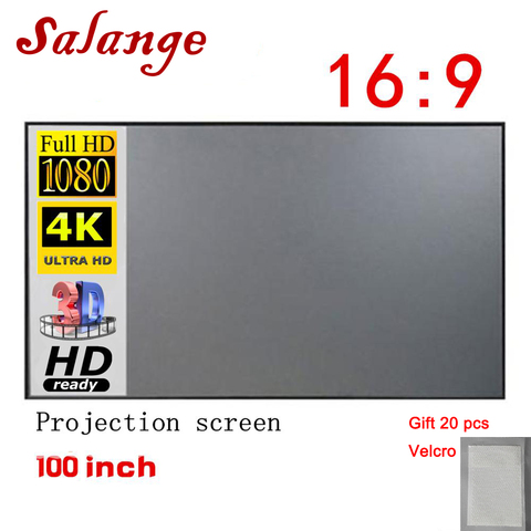 VIP 100 дюймов Salange проектор экран, светоотражающая ткань для YG300 J15 XGIMI H2 HALO Mogo Xiaomi DLP проектор ► Фото 1/6