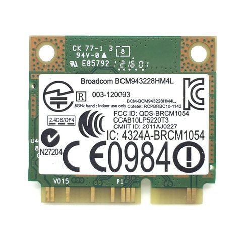Двухдиапазонный 300 Мбит/с BCM943228HMB 4,0 802.11a/b/g/n Wifi беспроводная карта Half Mini PCI-E Wlan для ноутбука 2,4 ГГц 5 ГГц адаптер ► Фото 1/6