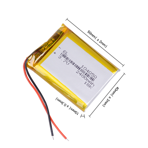 Литий-ионный полимерный аккумулятор 2400 на солнечной батарее, 104050 мАч ► Фото 1/6