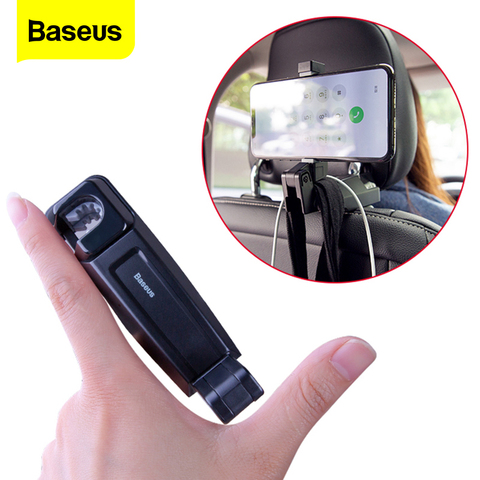 Автомобильный держатель для телефона Baseus на заднее сиденье для iPhone Xs Max Xr X 2 в 1, автомобильный держатель с крючком на заднее сиденье для Samsung ... ► Фото 1/6