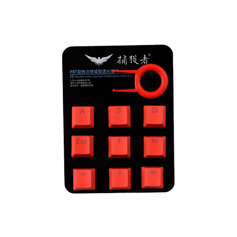 Клавиши для подсветки с 9 клавишами PBT для механической клавиатуры Cherry MX с ESC WASD вверх вниз влево вправо ► Фото 1/6