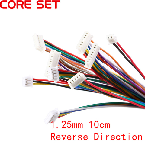 5 шт., Кабельный соединитель XH 1,25 28AWG JST, Двойные электронные соединители для проводов 2/3/4/5/6/7/8/9/10 Pin 10 см, линия «сделай сам», обратное направле... ► Фото 1/4