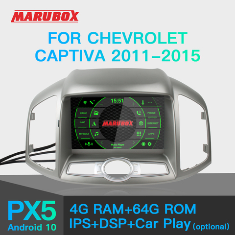 Штатная магнитола для Chevrolet Captiva 2011-2015, MARUBOX KD8406, Штатное головное устройство для Chevrolet, Android 10.0,Восьмиядерный процессор,встроенный DSP,IPS экран, Встроенная 64GB, BlueTooth, DVD ► Фото 1/6