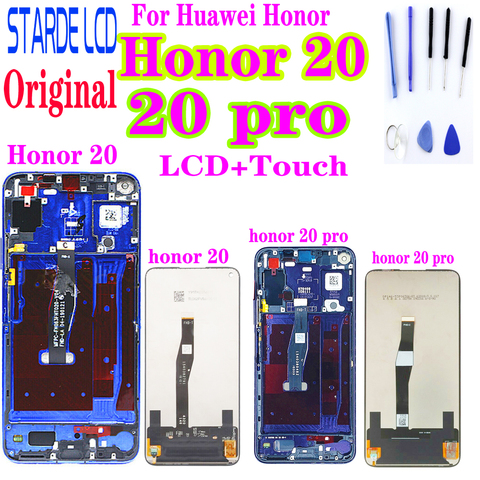 Оригинальный дисплей для Huawei Honor 20 Pro, ЖК-дисплей, сенсорный экран с рамкой, Honor 20, ЖК-экран для Honor 20 ► Фото 1/6