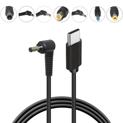 USB Type C PD конвертер, Универсальный зарядный кабель для ноутбука, шнур, адаптер питания постоянного тока для Dell Asus Lenovo, кабель питания для ноут... ► Фото 1/6