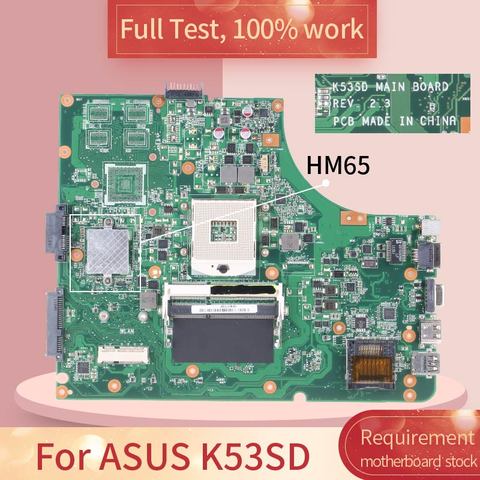 K53SD для ASUS K53SD REV 2,3 HM65 Материнская плата ноутбука Полная проверка 100% работа ► Фото 1/1