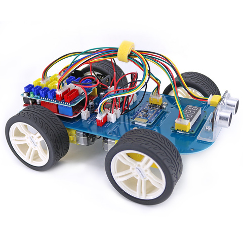 Комплект интеллектуального двигателя с открытым умным приводом 4WD, с Bluetooth управлением, легко подключается, цветной разъем XH 2,54 мм для Arduino UNO R3 ► Фото 1/6