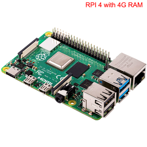 Новый Raspberry Pi 4 Модель B 4G комплект с адаптером питания 5 В 3 А акриловый чехол охлаждающий вентилятор HMDI кабель теплоотвод 16/32 ГБ SD карта опционально ► Фото 1/6