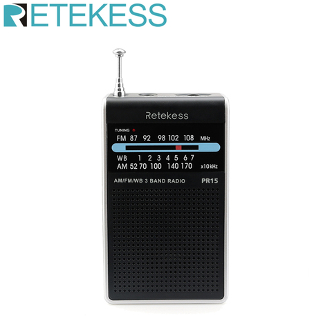 Мини портативное карманное радио RETEKESS PR15, FM AM NOAA, аварийная указка, тюнинговое радио, приемник с предупреждения о погоде ► Фото 1/6