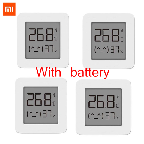 Беспроводной Bluetooth-термометр Xiaomi Mijia 2, умный гигрометр с ЖК-экраном, цифровой датчик температуры и влажности ► Фото 1/6