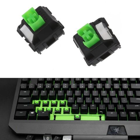 2 шт., переключатели Razer Green RGB SMD, 3-контактный для Razer BlackWidow Lite, игровая механическая клавиатура, переключатели Cherry MX Gateron ► Фото 1/6