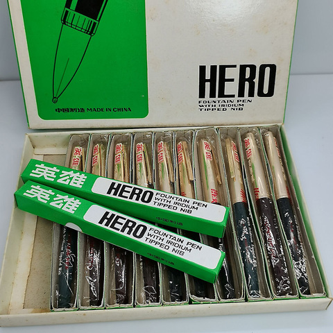 Новинка, старый запас, редкие винтажные перьевые ручки HERO 221, запасы в 1980s, заменяют новые стержни, пишут плавно, качество ► Фото 1/6