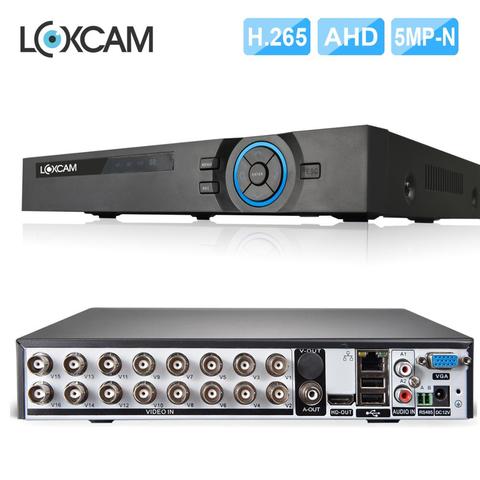 LOXCAM H.265 + 16ch AHD 5MP HDMI DVR 8CH 6 в 1 AHD CVI TVI NVR для 5MP AHD Camera onvif P2P CCTV DVR система видеонаблюдения ► Фото 1/5