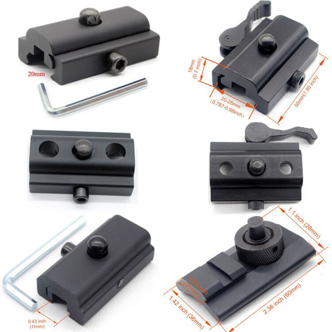 Aplus 6 типов QD Bipod адаптер Слинг поворотный стержень до 11/20 мм Weaver/Picatinny рельсовый адаптер Черный Бесплатная доставка ► Фото 1/6
