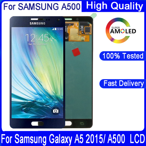 Оригинальный дисплей 5,0 дюйма для Samsung Galaxy A5 2015 A500 A5000 A500F A500M A500Y A500FU, сенсорный экран с цифровым преобразователем и ЖК-дисплеем в сборе ► Фото 1/5