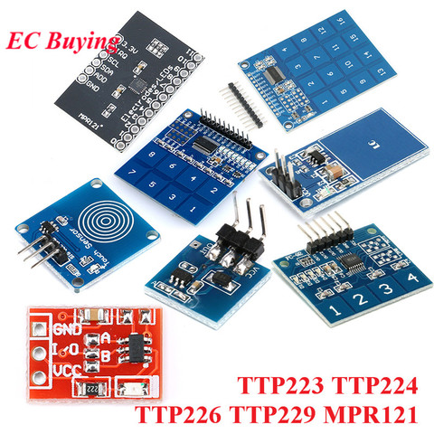 Цифровой сенсорный модуль TTP223 TTP224 TTP226 TTP229 MPR121 V12, 1, 4, 8, 16 каналов, емкостный сенсорный модуль датчика для Arduino ► Фото 1/6