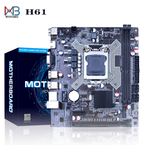 H61 LGA 1155 Материнская плата DDR3 двойной Каналы памяти, 16 ГБ для Intel H61 LGA1155 Core I3 I5 I7 ЦП Xeon Материнская плата 1155 ► Фото 1/6