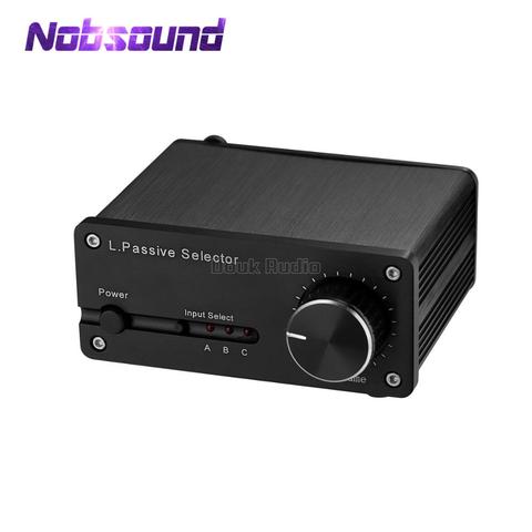 Nobsound Mini HiFi 3-IN 2-OUT Пассивный предусилитель аудиопереключатель с регулятором громкости ► Фото 1/6