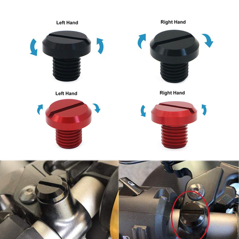 Универсальные болты с отверстием для зеркала мотоцикла M10 * 1,25, 2 шт., болты с резьбой для Yamaha Honda Kawasaki Suzuki BMW KTM Triumph Aprilia Ducati ► Фото 1/6
