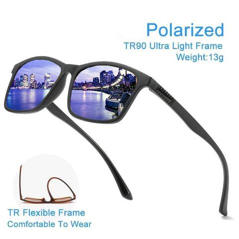 Солнцезащитные очки для мужчин и женщин, классические поляризационные очки в квадратной оправе для вождения, UV400 ► Фото 1/6