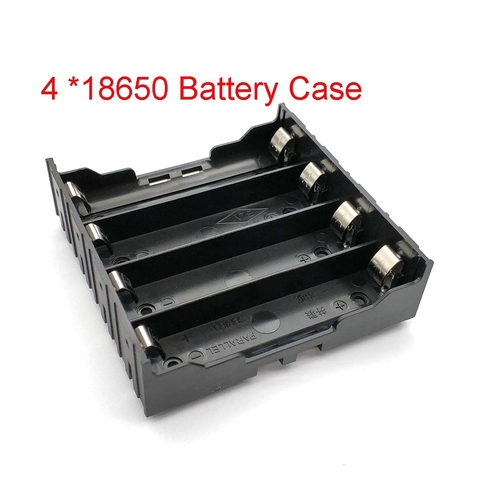 Высококачественный Контейнер для батарей 18650, чехол для батарей для 4 шт. параллельно 18650 в 3,7 в, черный для пайки ► Фото 1/6