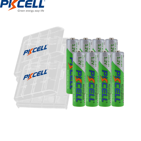 8 шт. PKCELL nimh AAA 1,2 V NIMH аккумуляторная батарея 850mah aaa предзаряженные батареи более 1200 циклов и 2 шт коробки для хранения ► Фото 1/6
