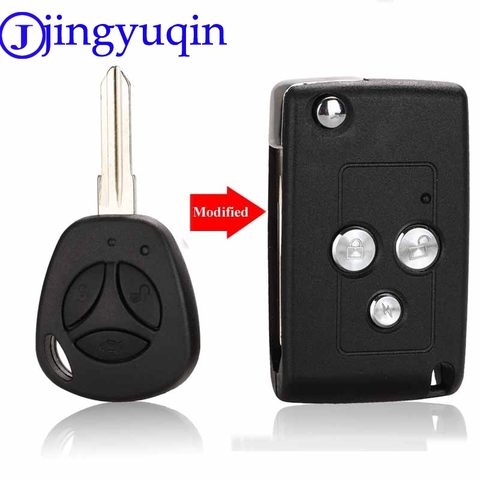 Jingyuqin новый дизайн 3 кнопочный модифицированный откидной складной чехол для автомобильного ключа без рисунка для Lada Priora Kalina чехол для пульт... ► Фото 1/6