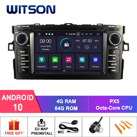 WITSON Android 10,0 IPS HD экран для TOYOTA AURIS 2007-2011 Автомобильный DVD GPS 4 Гб ОЗУ 64 Гб FLASH 8 Octa Core стерео DVR/WIFI DSP DAB ► Фото 1/1