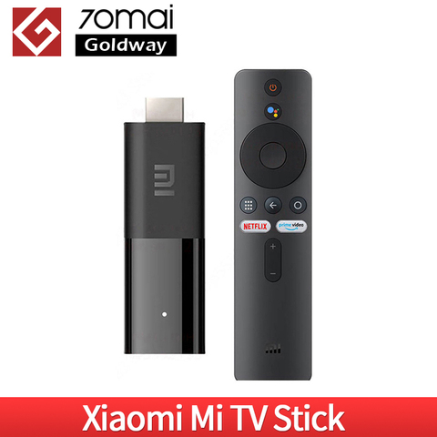 2400₽-300₽ код: exler300bf20, Глобальная версия Xiaomi Mi TV Stick Android TV 9,0 смарт-ТВ-приставка 1 ГБ ОЗУ 8 Гб ПЗУ Bluetooth 4,2 мини ТВ-тюнер-приемник Wi-Fi и Google Assistant ► Фото 1/6