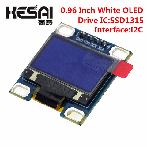 0,96 дюйма, серия IIC, белый OLED дисплей, модуль 128X64 I2C SSD1315 12864 плата с ЖК-экраном GND VDD SCK SDA для arduino Diy Kit ► Фото 1/5