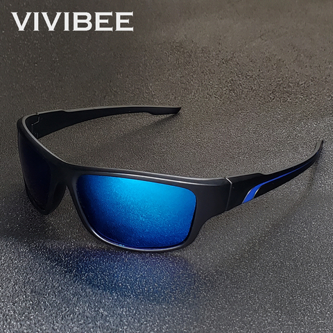 Поляризованные зеркальные синие солнцезащитные очки VIVIBEE для спорта на открытом воздухе для мужчин для бега 2022 UV400 классические мужские очк... ► Фото 1/6