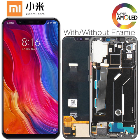 Оригинальные детали, сменный AMOLED ЖК-экран 6,21 дюйма для XiaoMi Mi 8, сенсорный дигитайзер с рамкой, издание по отпечатку пальца 5. ► Фото 1/2