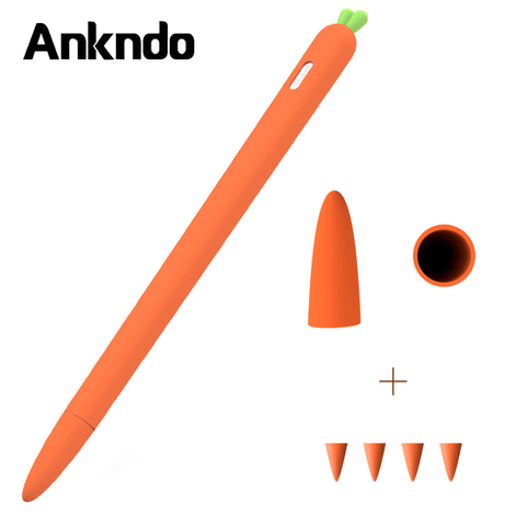 Милые пеналы с морковкой для Apple Pencil 1 2, мягкий силиконовый чехол для Ipad, стилус, футляр для карандаша для Apple Tablet Pen ► Фото 1/6