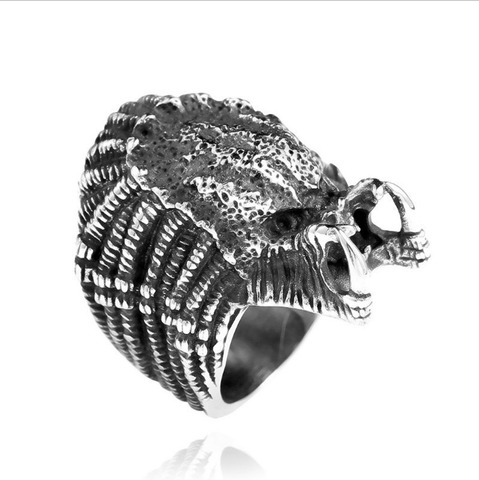 Таинственный инопланетянин кольцо на палец для мужчин Ретро готический стиль кольцо металлические ювелирные изделия ► Фото 1/1