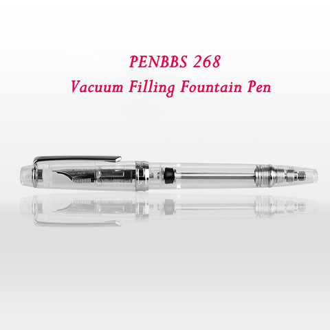 Перьевая ручка Moonman PENBBS 268 с вакуумным наполнением, иридиевая ручка EF/F/M Nib 0,38/0,5/0,7 мм, полностью прозрачная модная подарочная ручка для письма, набор ► Фото 1/6