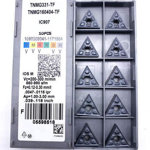 TNMG160404 TF IC907 / IC908 внешние токарные инструменты карбидная вставка TNMG 160404 токарный станок Режущий инструмент Tokarnyy токарная вставка ► Фото 1/6