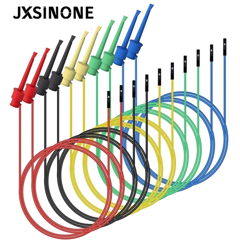 JXSINONE 10 шт. Dupont штекер/гнездо для проверки крючков зажимы силиконовые перемычки провода Транзистор тестер для электрического тестирования ing P1534 P1535 ► Фото 1/6