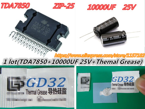 TDA7850 ZIP-25 TDA 7850 + ( 1 шт. 10000 мкФ 25В конденсатор + 1 мешок термопаста) новый и оригинальный в наличии ► Фото 1/1